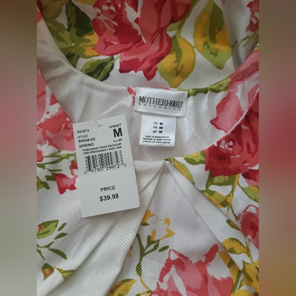 Motherhood Maternity Sleveless Floral Dress. Size: Medium. - Picture 6 of 10